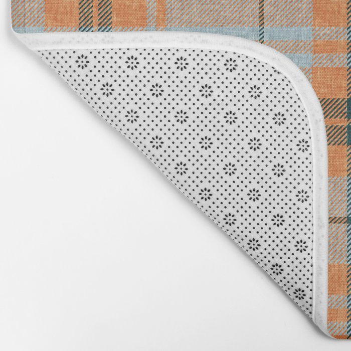 fall plaid - orange and blue Bath Mat Gallery Image 2