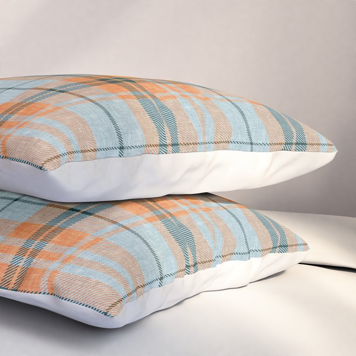 fall plaid - orange and blue Pillow Sham Gallery Image 3