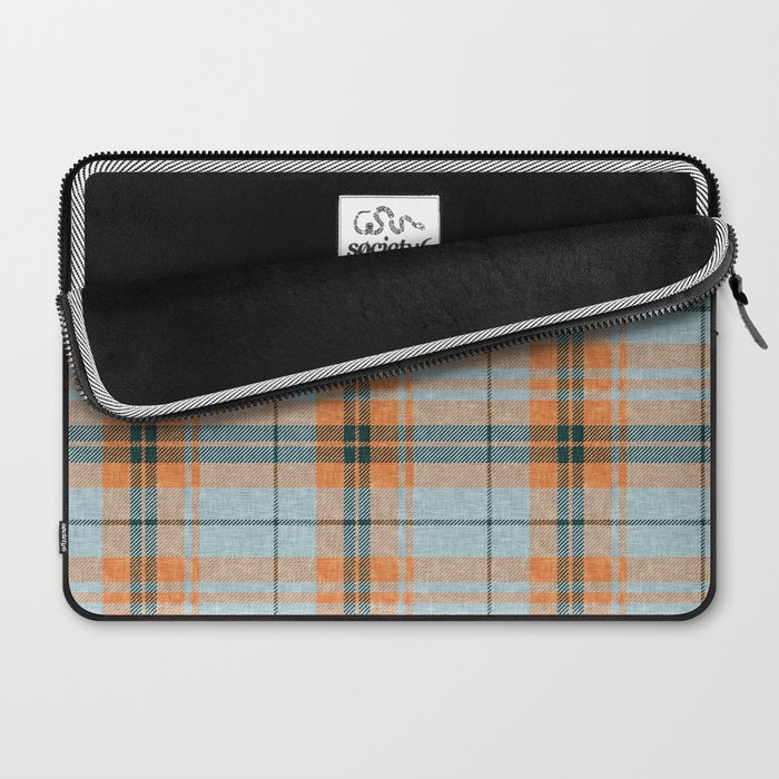 fall plaid - orange and blue Laptop Sleeve Gallery Image 2