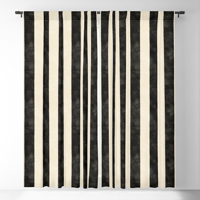 Cabana Stripe - black & cream Window Curtain Gallery Image 1