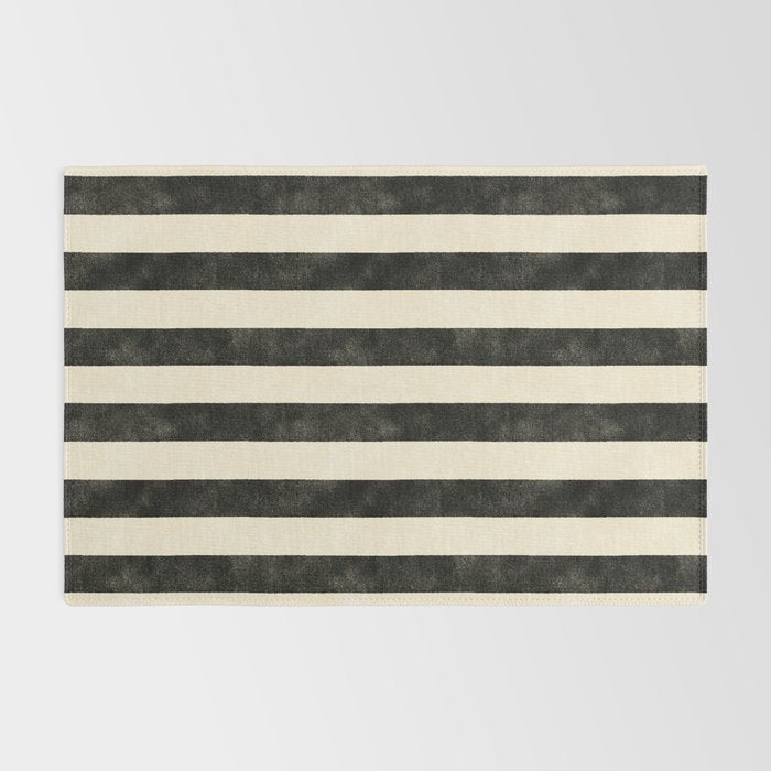 Cabana Stripe - black & cream Rug Gallery Image 2