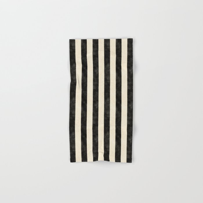 Cabana Stripe - black & cream Bath Towel Gallery Image 1