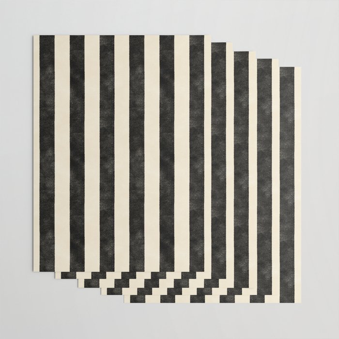 Cabana Stripe - black & cream Wrapping Paper Gallery Image 3