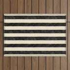 Cabana Stripe - black & cream Outdoor Rug Gallery Image 1