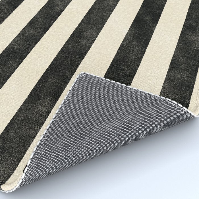 Cabana Stripe - black & cream Rug Gallery Image 4