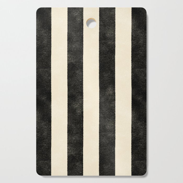 Cabana Stripe - black & cream Cutting Board Gallery Image 1