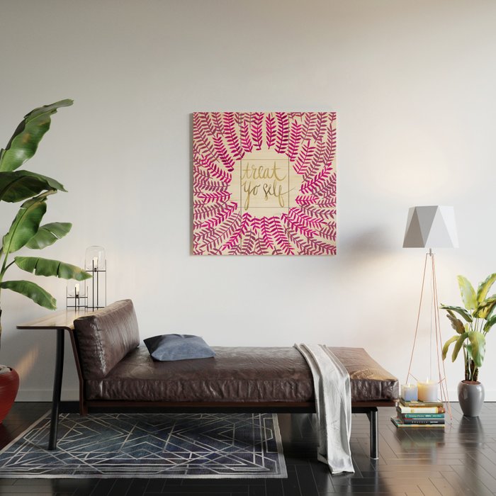 Treat Yo Self â Pink & Gold Wood Wall Art Gallery Image 2