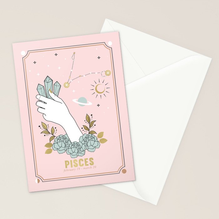 Pisces Zodiac sign Stationery Card Gallery Image 2