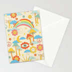 retro fantasy , boho mushroom rainbow trip Stationery Card Gallery Image 2
