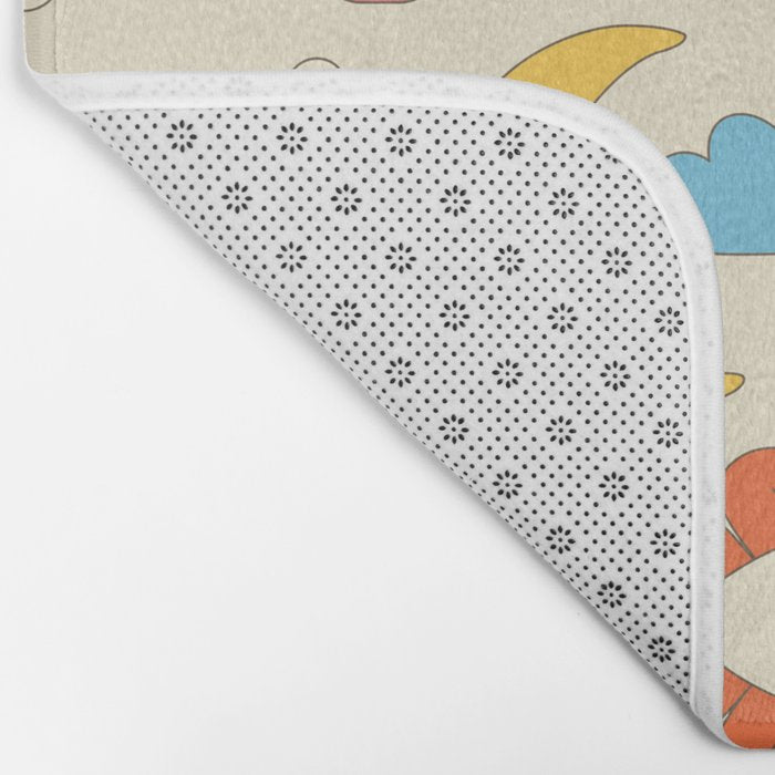 retro fantasy , boho mushroom rainbow trip Bath Mat Gallery Image 2