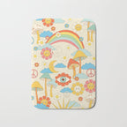 retro fantasy , boho mushroom rainbow trip Bath Mat Gallery Image 1