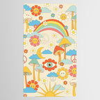 retro fantasy , boho mushroom rainbow trip Tablecloth Gallery Image 2