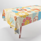 retro fantasy , boho mushroom rainbow trip Tablecloth Gallery Image 1