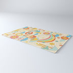 retro fantasy , boho mushroom rainbow trip Rug Gallery Image 3