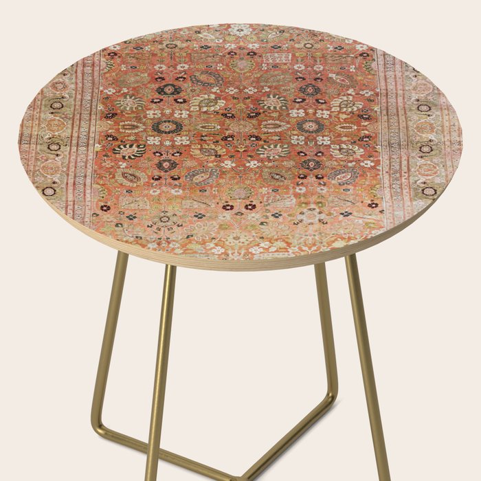 Antique Tabriz Persian Rug Print Side Table Gallery Image 2