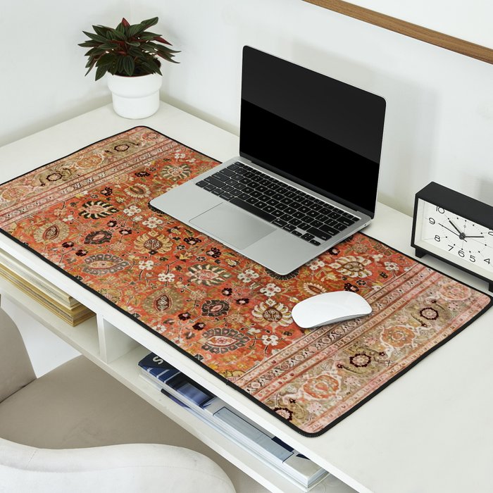 Antique Tabriz Persian Rug Print Desk Mat Gallery Image 2
