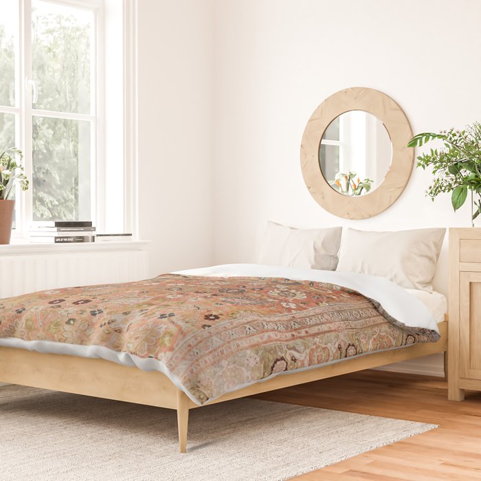 Antique Tabriz Persian Rug Print Duvet Cover Gallery Image 2