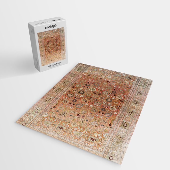 Antique Tabriz Persian Rug Print Jigsaw Puzzle Gallery Image 2