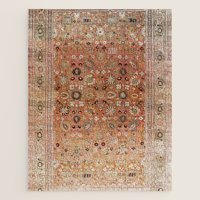 Antique Tabriz Persian Rug Print Jigsaw Puzzle Gallery Image 1