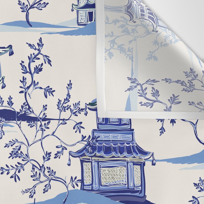 Chinoiserie Pagoda Pattern Wall Tapestry Gallery Image 3