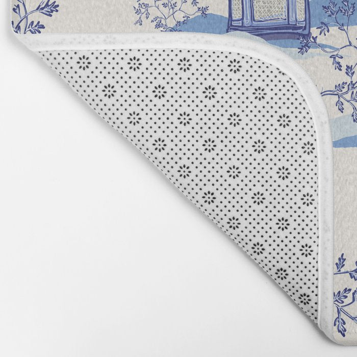 Chinoiserie Pagoda Pattern Bath Mat Gallery Image 2