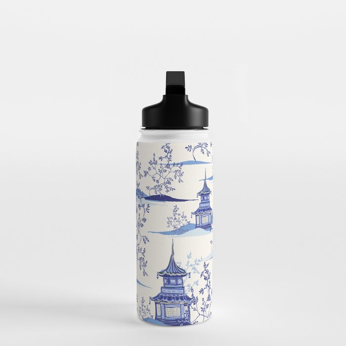 Chinoiserie Pagoda Pattern Water Bottle Gallery Image 3