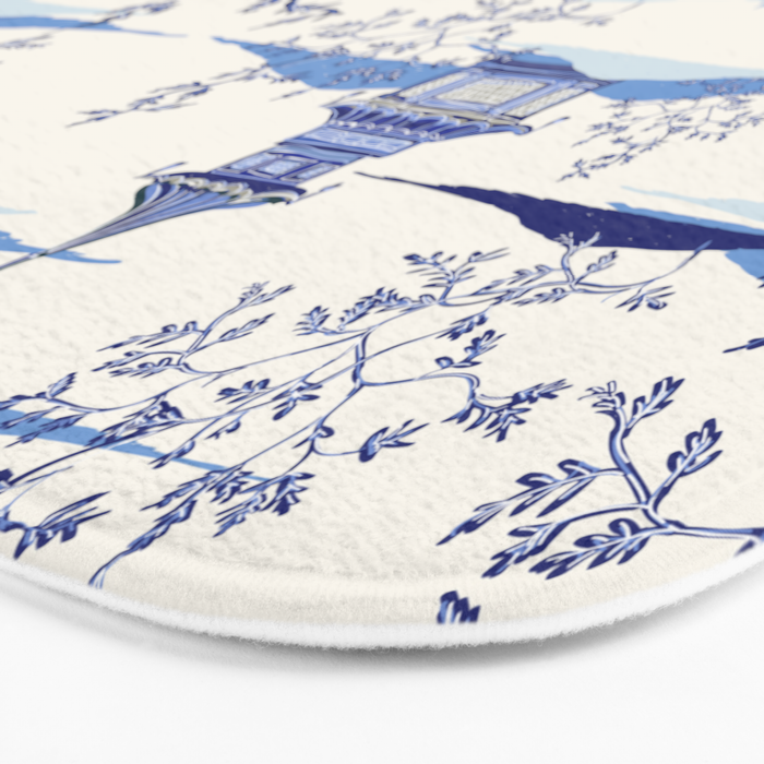 Chinoiserie Pagoda Pattern Bath Mat Gallery Image 3