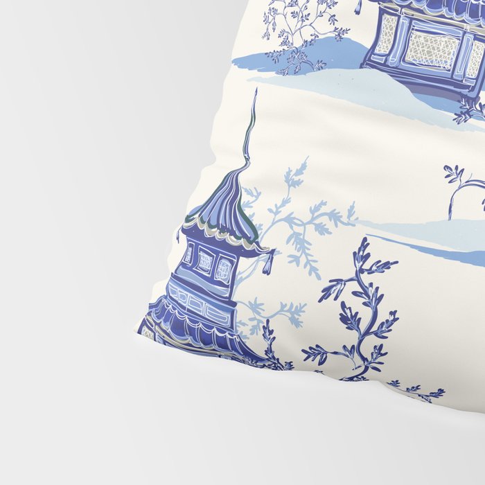 Chinoiserie Pagoda Pattern Pillow Sham Gallery Image 4