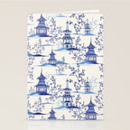 Chinoiserie Pagoda Pattern Stationery Card Gallery Image 2