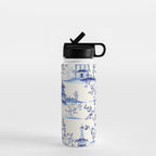 Chinoiserie Pagoda Pattern Water Bottle Gallery Image 1