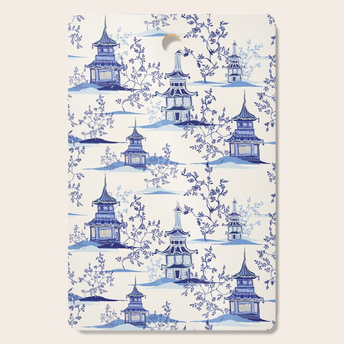 Chinoiserie Pagoda Pattern Cutting Board Gallery Image 1