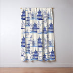Chinoiserie Pagoda Pattern Window Curtain Gallery Image 3
