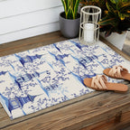 Chinoiserie Pagoda Pattern Outdoor Rug Gallery Image 2