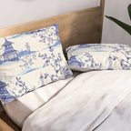 Chinoiserie Pagoda Pattern Pillow Sham Gallery Image 2
