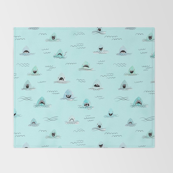 Sharkhead - Shark Pattern Throw Blanket Gallery Image 2