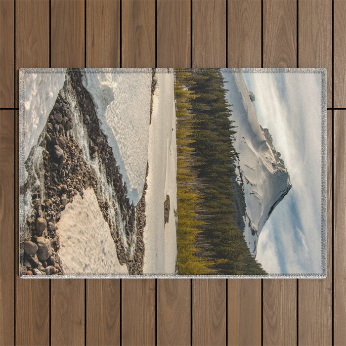 Marvelous Mount Hood at sunset Outdoor Rug Gallery Image 1