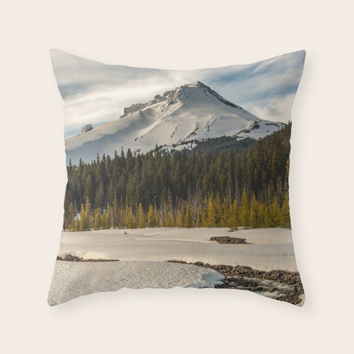 Marvelous Mount Hood at sunset Throw Pillow Gallery Image 6