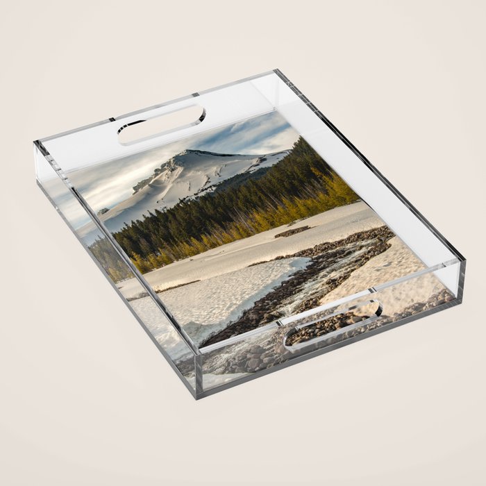 Marvelous Mount Hood at sunset Acrylic Tray Gallery Image 1
