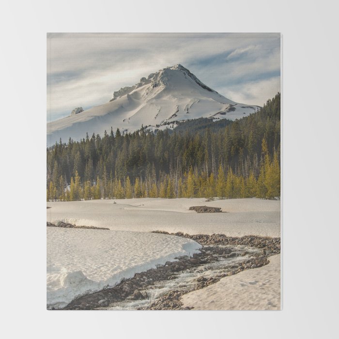 Marvelous Mount Hood at sunset Throw Blanket Gallery Image 2
