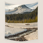 Marvelous Mount Hood at sunset Wall Tapestry Gallery Image 4