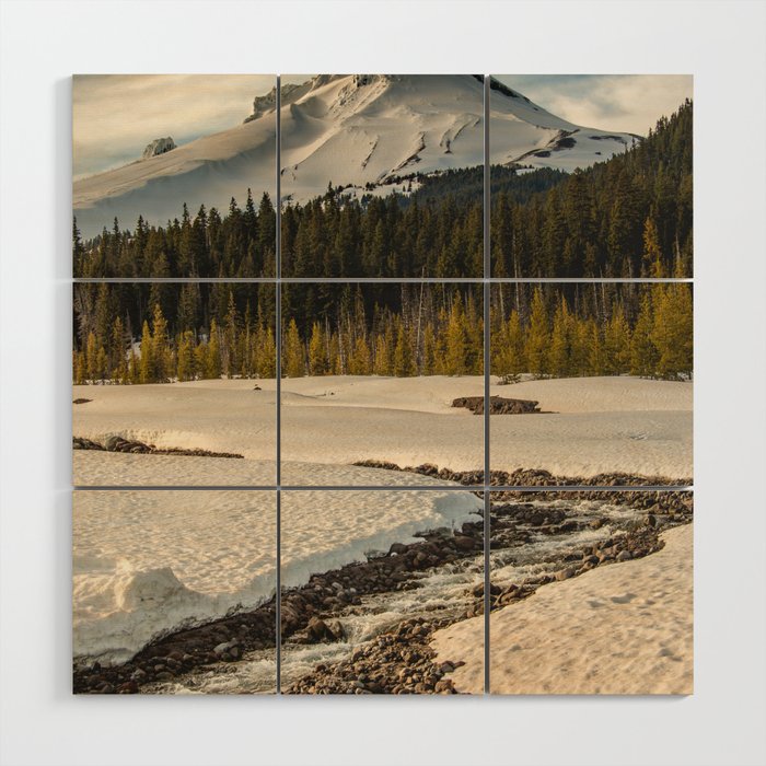 Marvelous Mount Hood at sunset Wood Wall Art Gallery Image 1