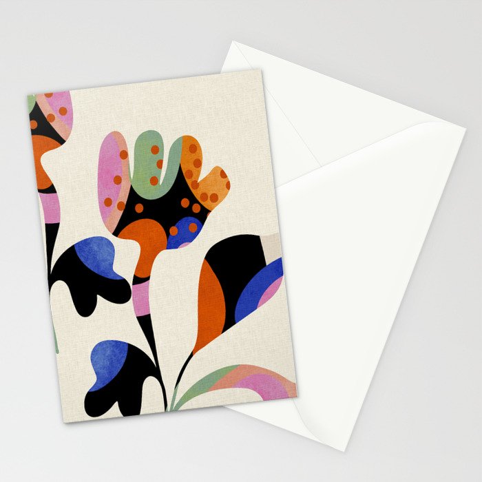 abstract whimsical flower minimal Stationery Card Gallery Image 2