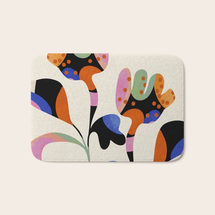 abstract whimsical flower minimal Bath Mat Gallery Image 1