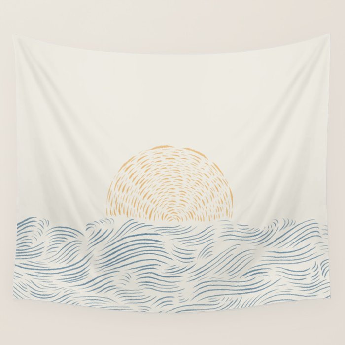 Line Abstraction landscape 001  Wall Tapestry Gallery Image 4