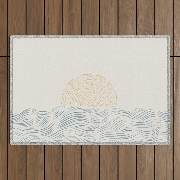 Line Abstraction landscape 001  Outdoor Rug Gallery Image 1