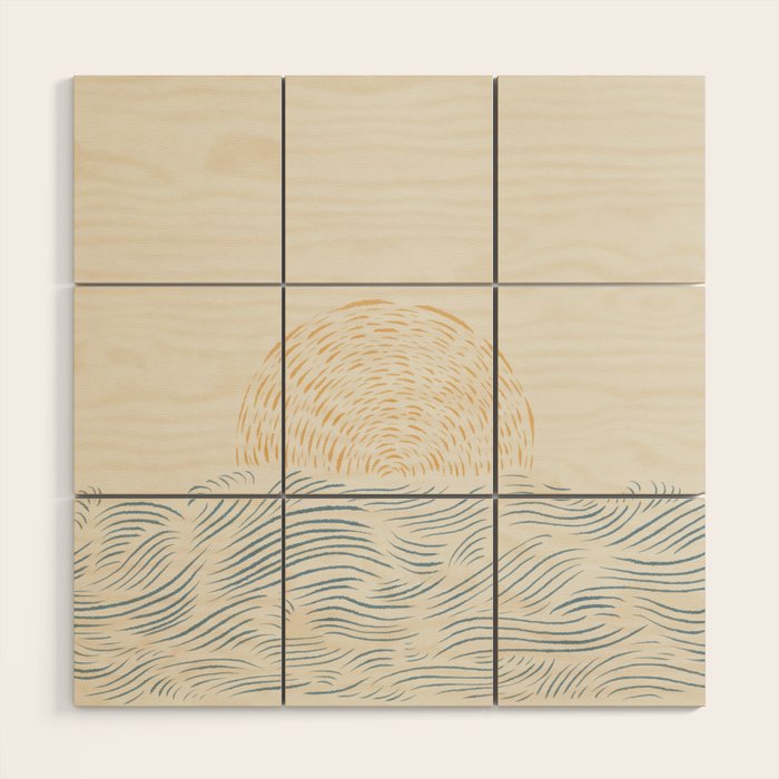 Line Abstraction landscape 001  Wood Wall Art Gallery Image 1