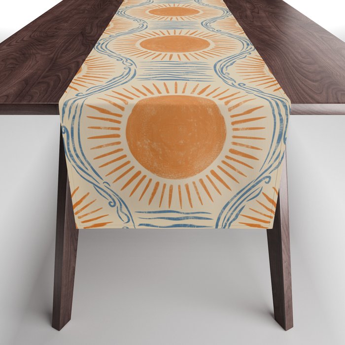 Boho Sun and Sea Vintage Ogee Table Runner Gallery Image 1