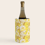 Yellow, Ivory and Brown Retro Flowers Wine Chiller Gallery Image 2