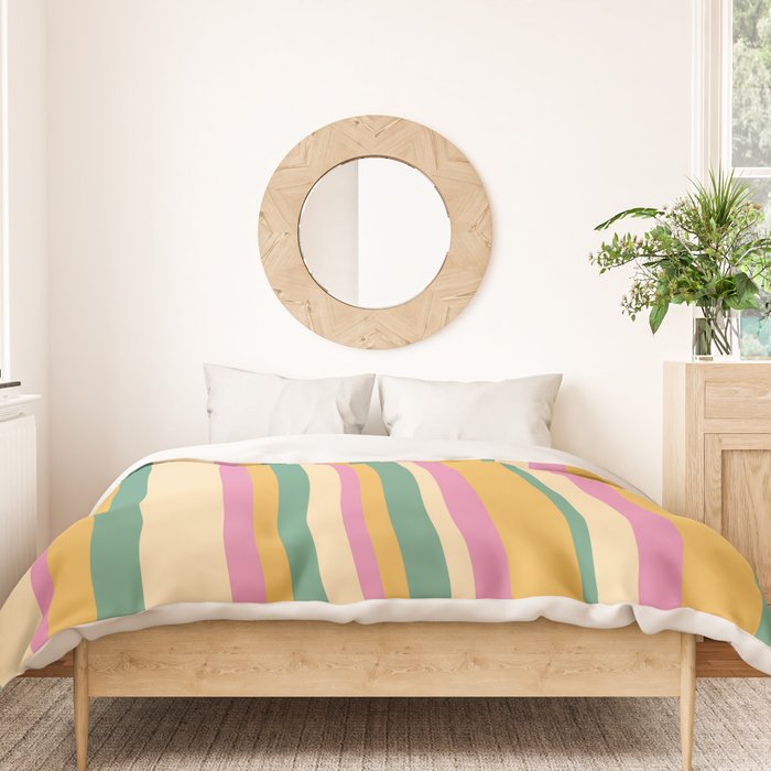 Classic Stripes XIX - Boho Vintage Duvet Cover Gallery Image 3