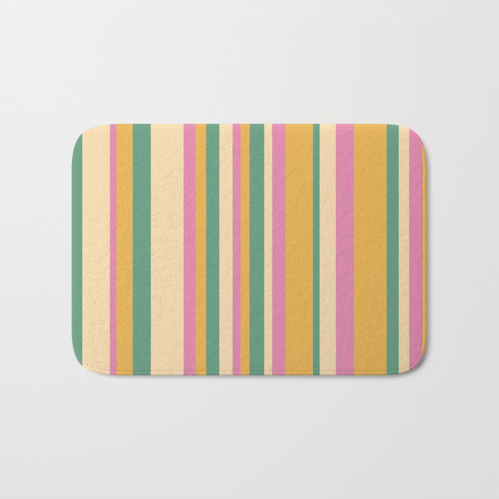 Classic Stripes XIX - Boho Vintage Bath Mat Gallery Image 1